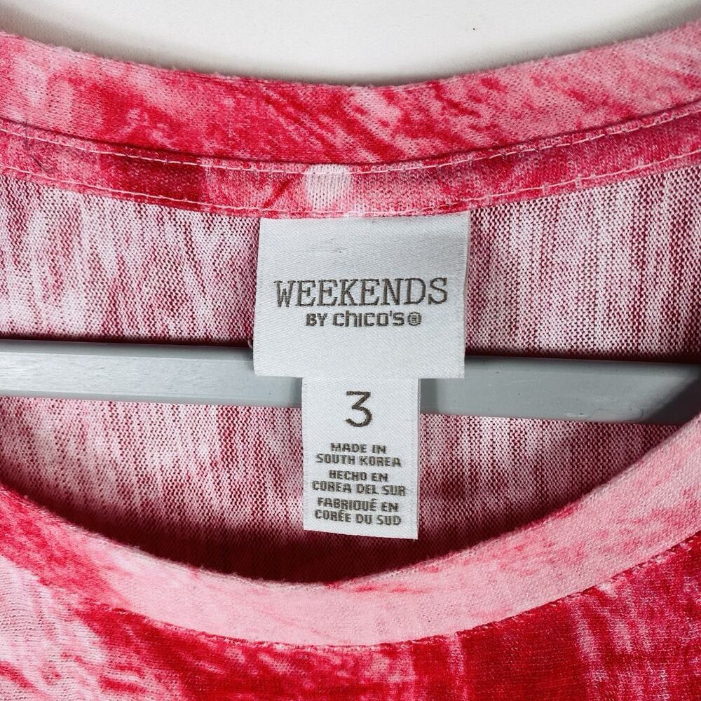 Chico's T-Shirt XL 3 16 Pink Weekends Short Sleeve Tee Top - Picture 5 of 7